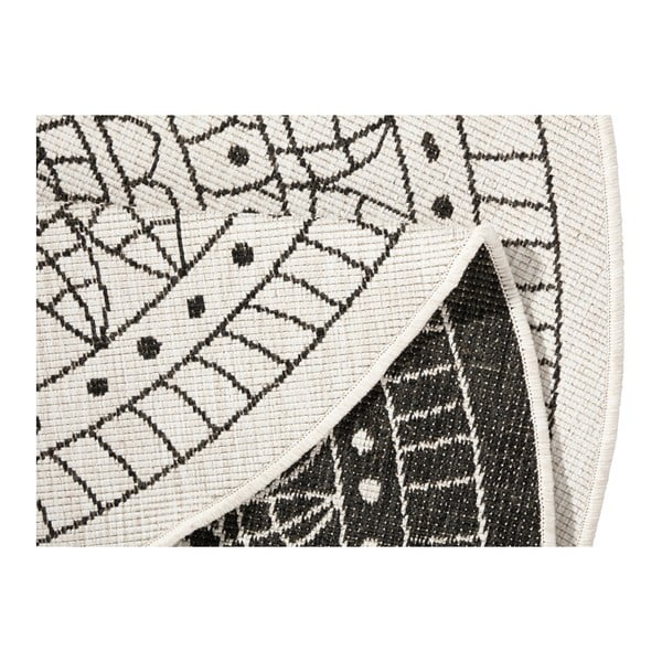 Tappeto da esterno nero e crema, ø 200 cm Porto - NORTHRUGS-image-3