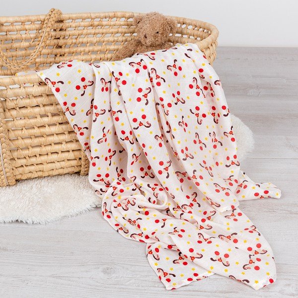Coperta per bambini bianca in mussola confezionata 120x120 cm Charlie the Horse – Rex London-image-4