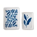 Set di 2 organizer da bagno in gres bianco e blu Aurora - Bloomingville