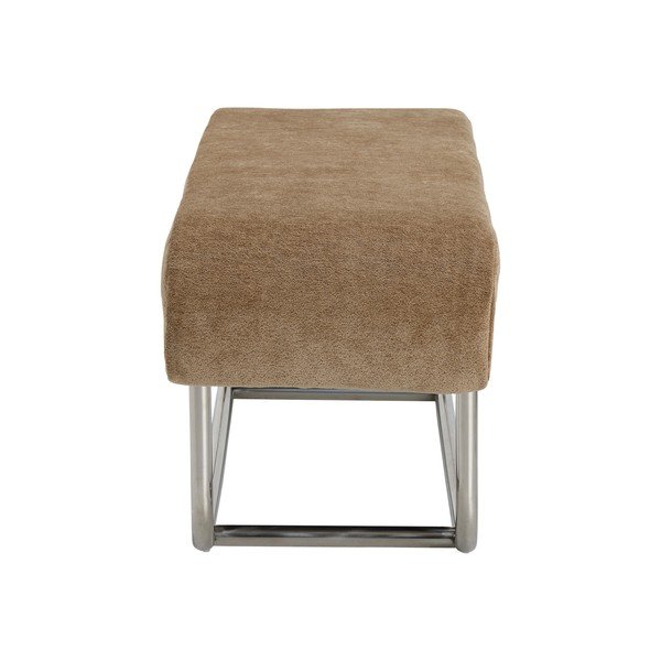 Panchina marrone in metallo/in imbottito con rivestimento in ciniglia Mindy – Ellos Home-image-3