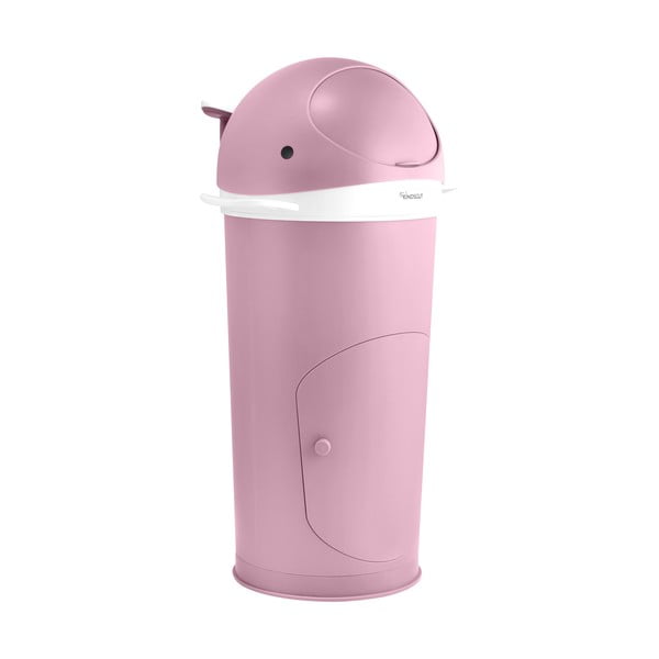 Cestino in plastica rosa per pannolini 25 L Whale - Kindsgut