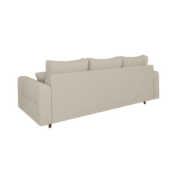 Divano beige con rivestimento in velluto a coste 210 cm Ariella – Ropez-image-2