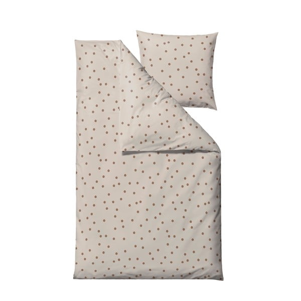 Set copripiumino e federa marrone in raso di cotone per letto singolo 140x200 cm Solaris – Södahl