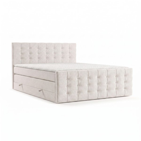 Letto boxspring color crema con contenitore 160x200 cm Blend – Maison de Rêve