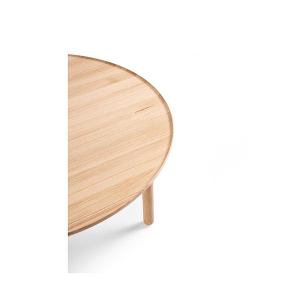 Tavolino rotondo in legno di quercia in colore naturale ø 100 cm Mu - Gazzda-image-3