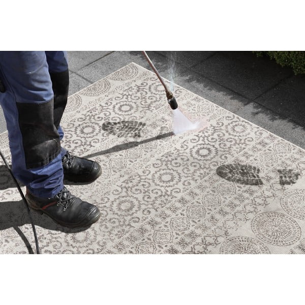 Tappeto da esterno grigio e bianco Circle, 80 x 150 - Ragami-image-2