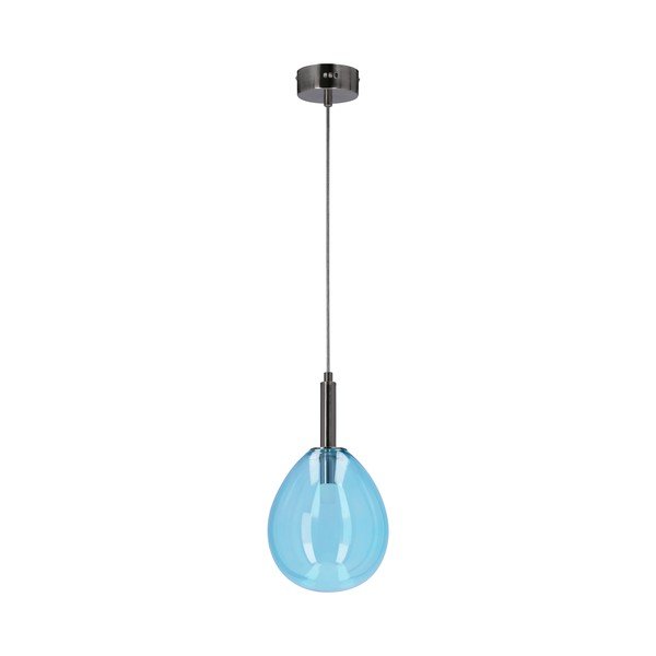 Lampadario LED blu con paralume in vetro Lukka – Candellux Lighting-image-3