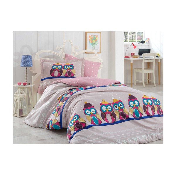 Biancheria per un letto con lenzuolo Linda Lilac, 160 x 220 cm - Mijolnir