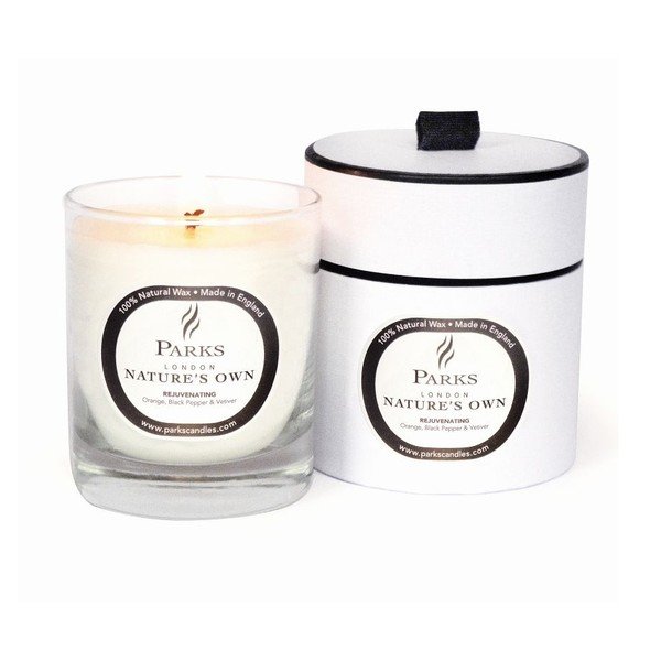 Svíčka s vůní pomeranče, bazalky a cedrového dřeva Parks Candles London Spa Reju., 45 hodin hoření