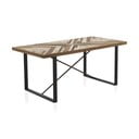 Tavolo da pranzo con gambe in metallo e piano in legno riciclato , 180 x 90 cm - Geese