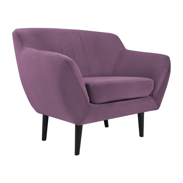 Poltrona Toscane viola, gambe nere - Mazzini Sofas-image-1