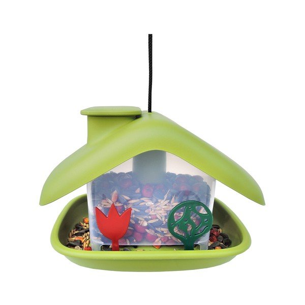Mangiatoia per uccelli verde Casa - Plastia-image-1