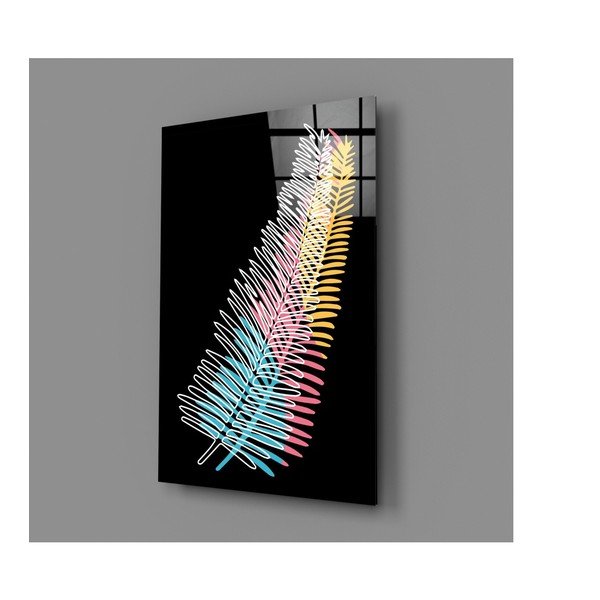 Pittura su vetro , 46 x 72 cm Colored Fern - Insigne-image-2