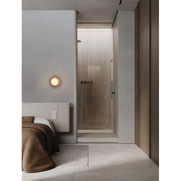 Lampada da parete marrone chiaro in ceramica Orbique – Nova Luce-image-2