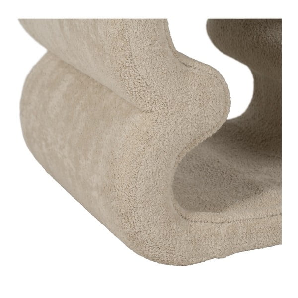 Poggiapiedi beige con rivestimento in bouclé – Ixia-image-4