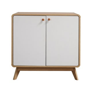 Cassettiera bassa bianca in rovere 75x75 cm Cassie - Støraa