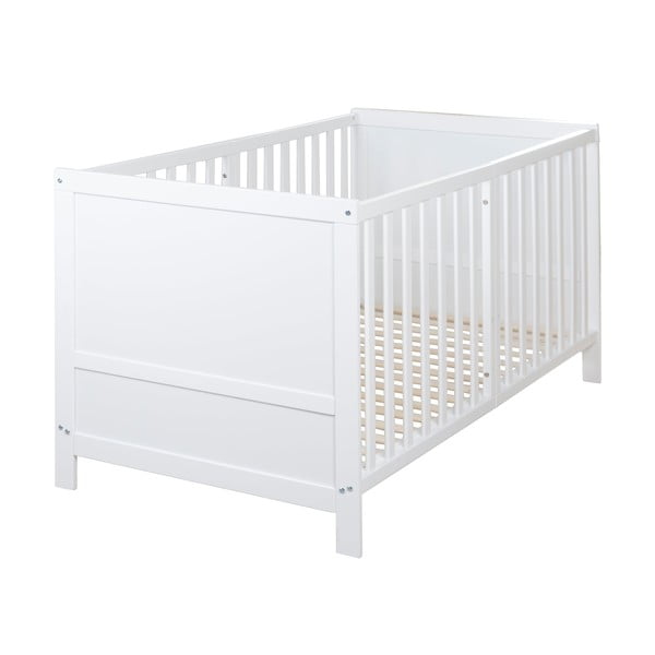 Lettino bianco con altezza regolabile 70x140 cm Easy Sleep – Roba-image-2