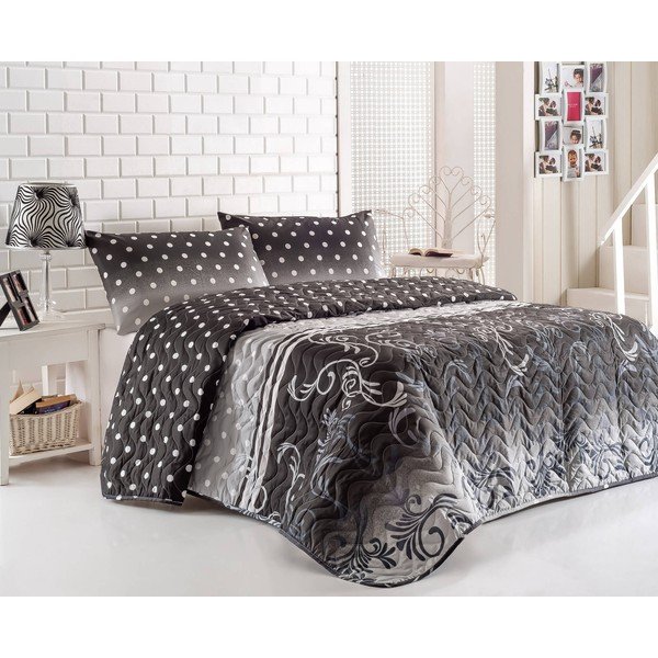Prošívaný přehoz Eponj Home Buse Grey, 250 x 200 cm