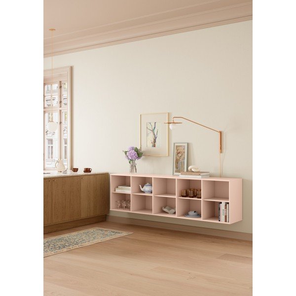 Libreria rosa chiaro da appendere 220x61x42 cm Mistral – Hammel Furniture-image-1