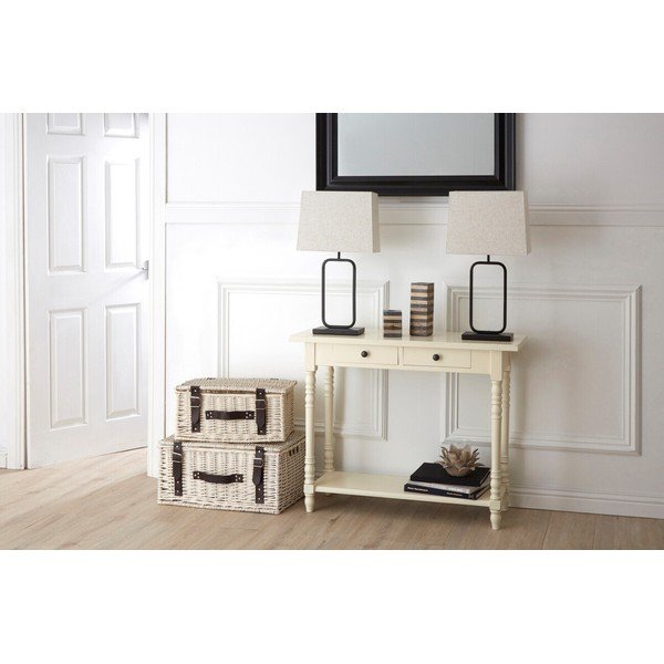 Tavolo consolle avorio in pino massiccio 35x96 cm Heritage – Premier Housewares-image-2