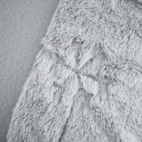 Biancheria da letto micro felpata grigia , 200 x 200 cm Cosy Snowflake - Catherine Lansfield-image-3