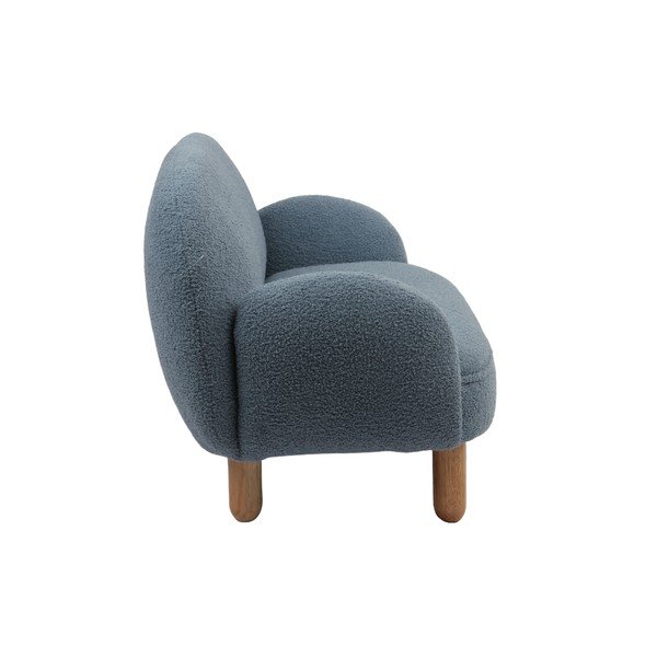 Poltrona per bambini blu con rivestimento in bouclé Rocky – Vipack-image-4