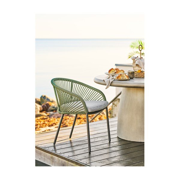 Sedia da esterno verde in metallo/in imbottito Novella – House Nordic-image-1