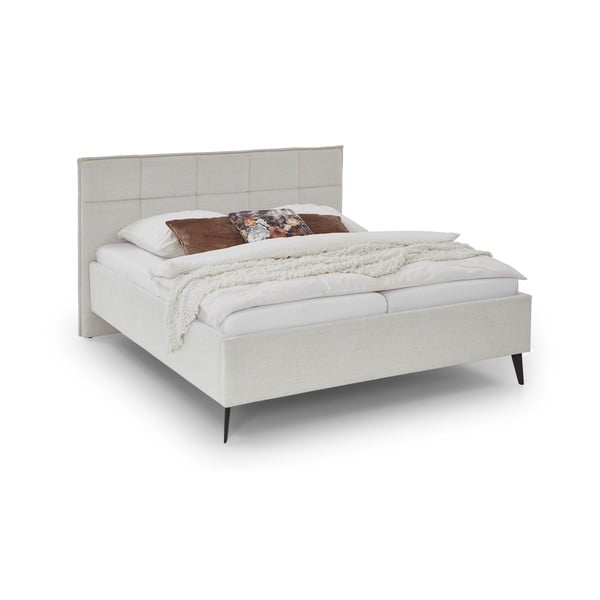 Letto matrimoniale imbottito beige rete non inclusa 160x200 cm Paulo – Meise Möbel-image-4