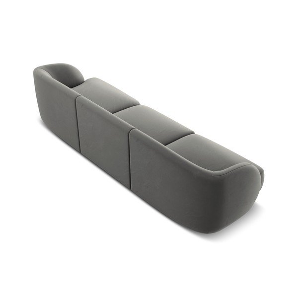 Divano in velluto grigio 259 cm Miley - Micadoni Home-image-3