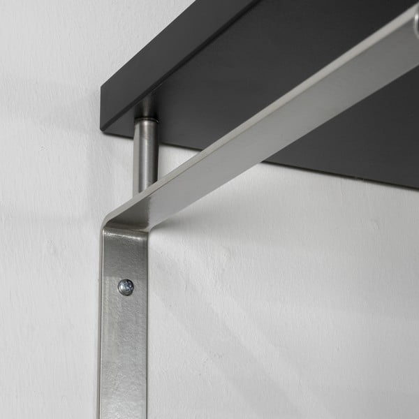 Attaccapanni da parete nero/argentato in metallo con scaffale 70 cm Rex – Spinder Design-image-3