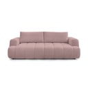 Divano rosa allungabile e con contenitore rivestito in ciniglia 251 cm Fuji – Bobochic Paris