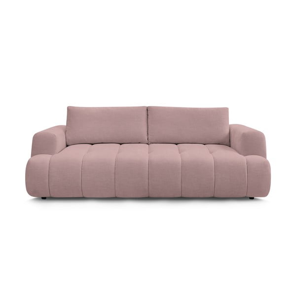 Divano rosa allungabile e con contenitore rivestito in ciniglia 251 cm Fuji – Bobochic Paris
