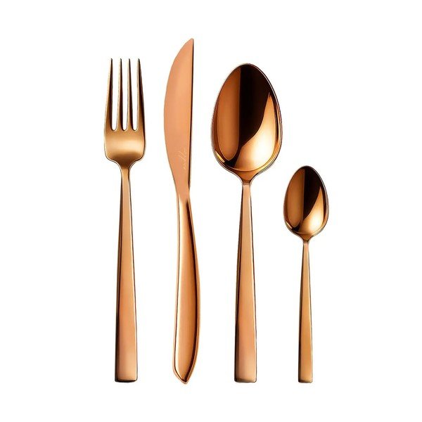 Posate in acciaio inox color rame 24 pezzi Copper - Orion