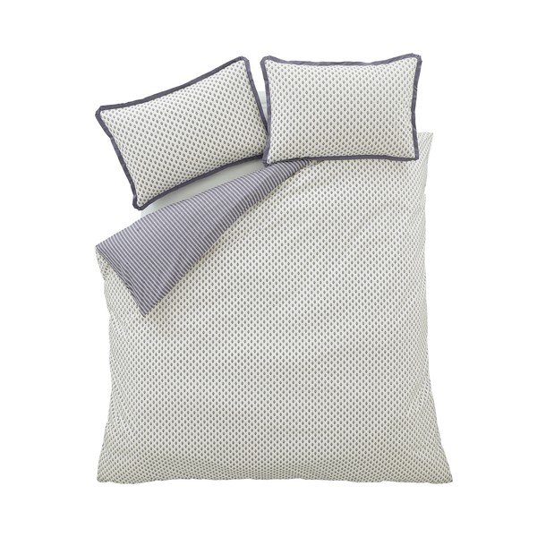 Set copripiumino e federa in percalle di cotone per letto matrimoniale 3 pezzi 200x200 cm Amelie – Bianca