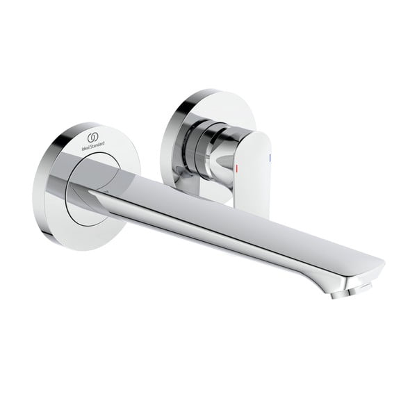 Rubinetto per lavabo argentato effetto lucido a muro Connect Air - Ideal Standard