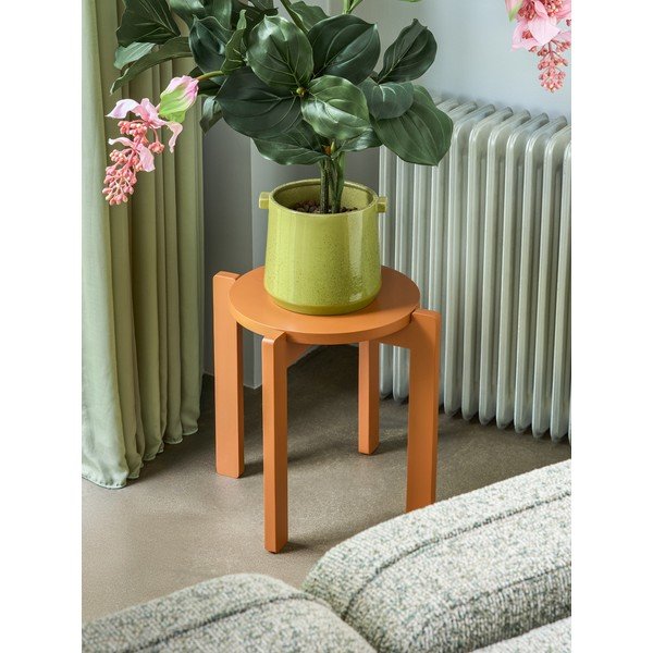 Sgabello arancione con effetto rovere impilabile Always – Hübsch-image-1