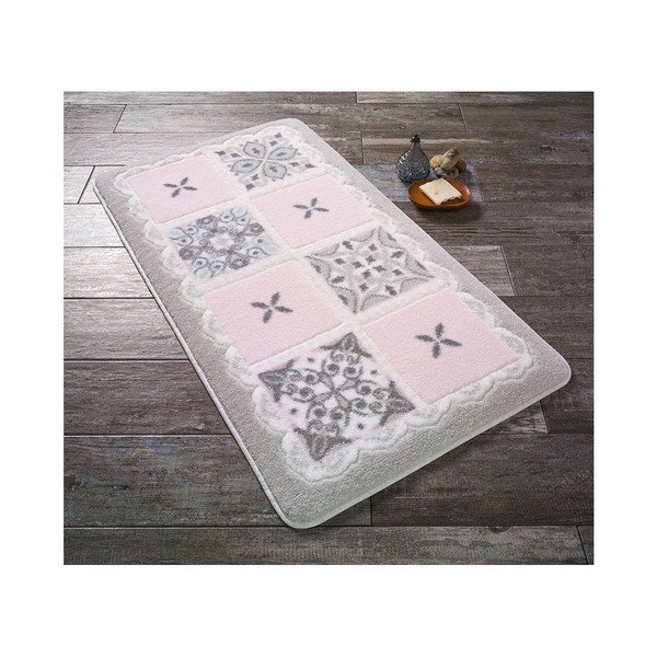 Růžová předložka do koupelny Confetti Bathmats Ceramic, 50 x 57 cm