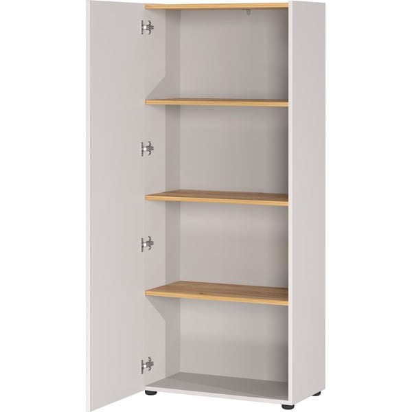 Libreria color crema con effetto rovere 61x145x34 cm Adrano – Germania-image-3