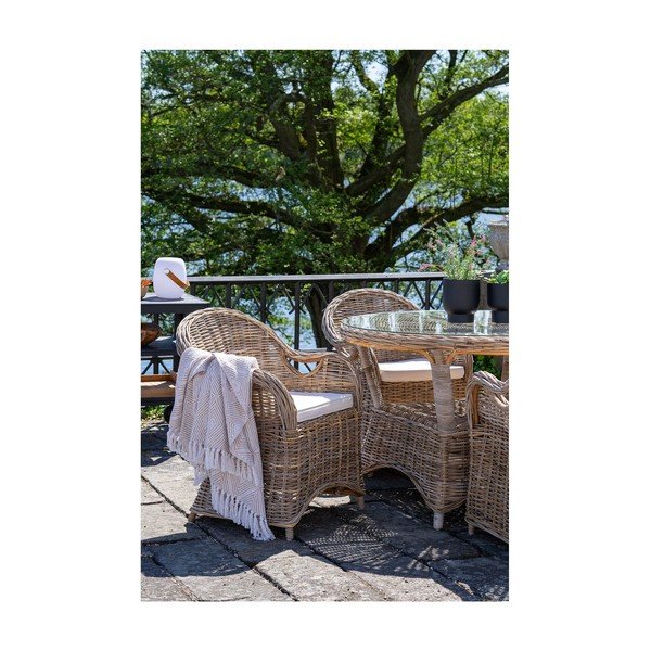 Set di sedie da giardino in rattan di colore naturale 2 pz Larisa - House Nordic-image-1