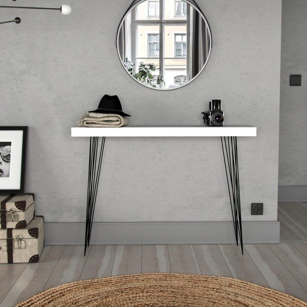 Tavolo Dallas in legno bianco, 110 x 25 cm - Versa-image-2