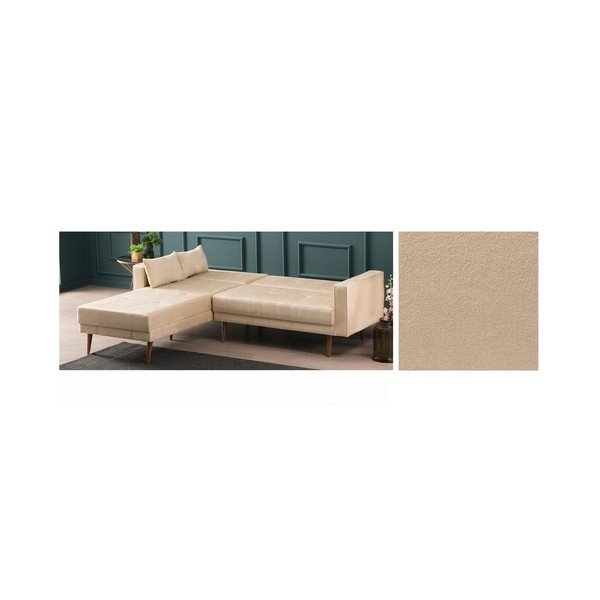 Divano letto crema Dublino, angolo sinistro - Balcab Home-image-4