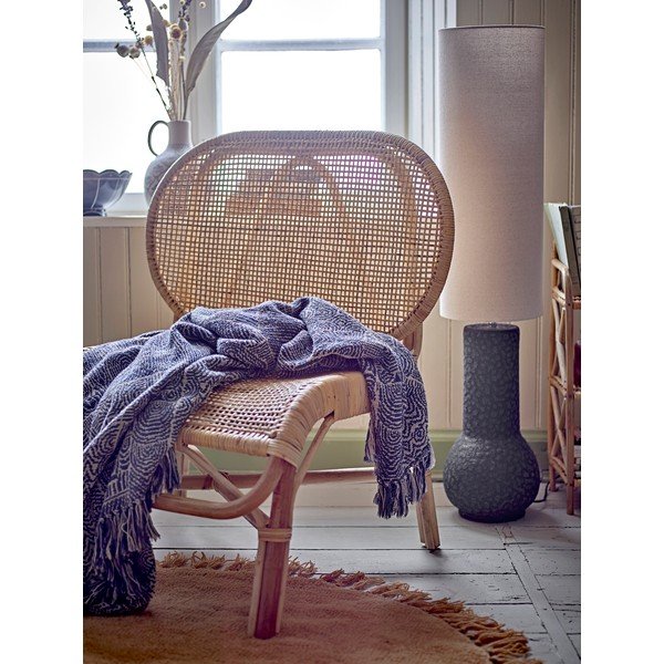 Coperta blu in misto cotone 130x160 cm Bresso – Bloomingville-image-1