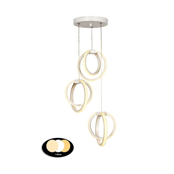Lampadario LED bianco in metallo ø 20 cm Sezen – Squid Lighting-image-2