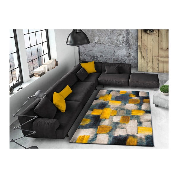 Tappeto blu e giallo , 120 x 170 cm Lienzo - Universal-image-1