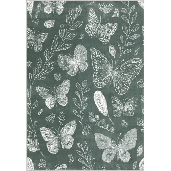 Tappeto verde da bambini 160x230 cm Dreamy Butterflies - FD