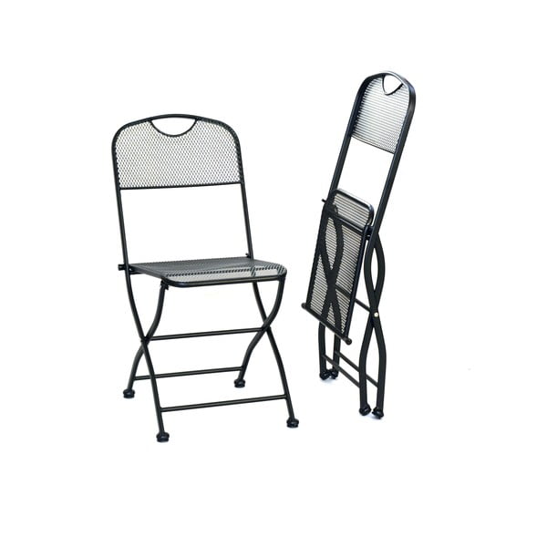 Sedia da giardino in metallo nero - Rojaplast-image-1