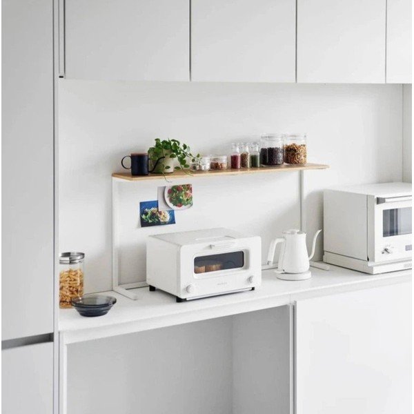 Ripiano aggiuntivo bianco/di colore naturale in legno 28,5x8,5 cm Tower – YAMAZAKI-image-1