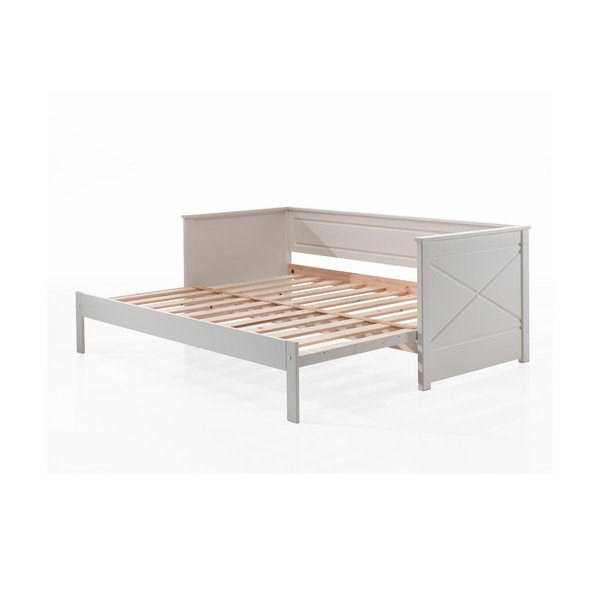 Letto per bambini bianco con letto estraibile 180x200/90x200 cm PINO - Vipack-image-3