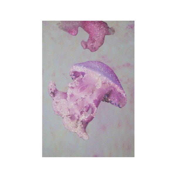 Quadro dipinto a mano in cornice di legno di pino Medusa Purple, 80 x 120 cm - Mauro Ferretti