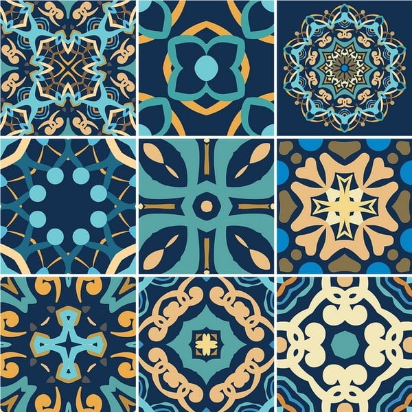 Set di 9 adesivi murali decorativi, 15 x 15 cm Dizier - Ambiance-image-1